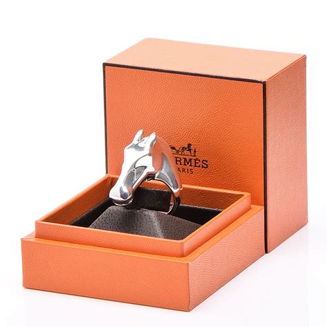 hermes galop ring|HERMES Sterling Silver GM Galop Ring 52 6 .